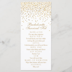 Carte Vintage Glam Or Confetti Enterrement de Vie de Jeu