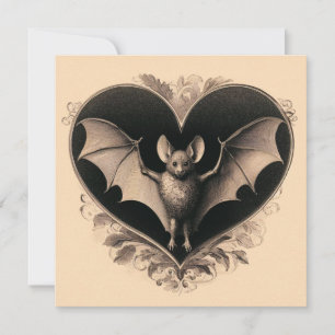 Carte Vintage Goth Bat Valentine Gothique Retro