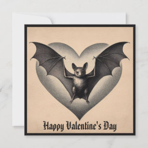 Carte Vintage Goth Bat Valentine Gothique Retro