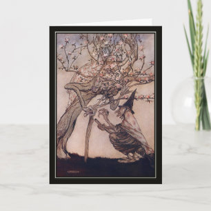 Carte Vintage Halloween Arthur Rackham Witch
