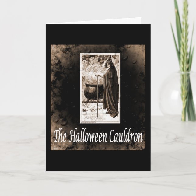 Carte Vintage Halloween Cauldron (Devant)