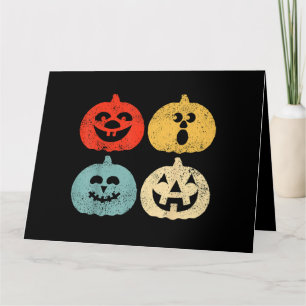 Carte Vintage Halloween Citrouilles femmes, hommes, enfa