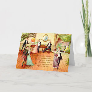 Carte Vintage Halloween Salutations Dancing