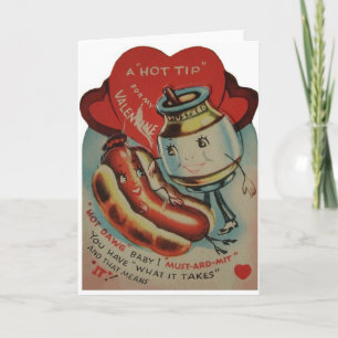 Carte vintage Hot Dog and Mustard Valentine