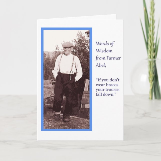 Carte vintage humour Farmer Abel (Devant)