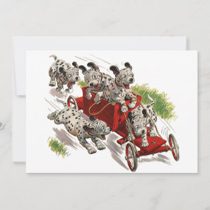 Carte Vintage Humour mignon Chiens de chiot dalmate Cami