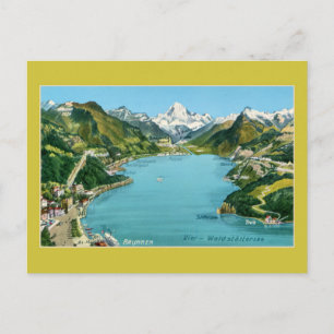 Carte vintage illustrée Lac Lucerne