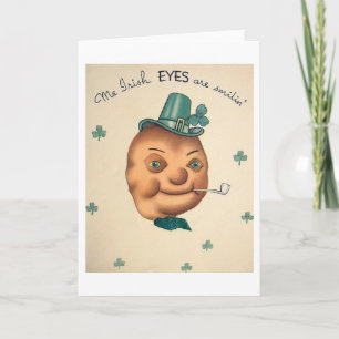Carte Vintage Irish Potato Head St. Patrick's Day Card