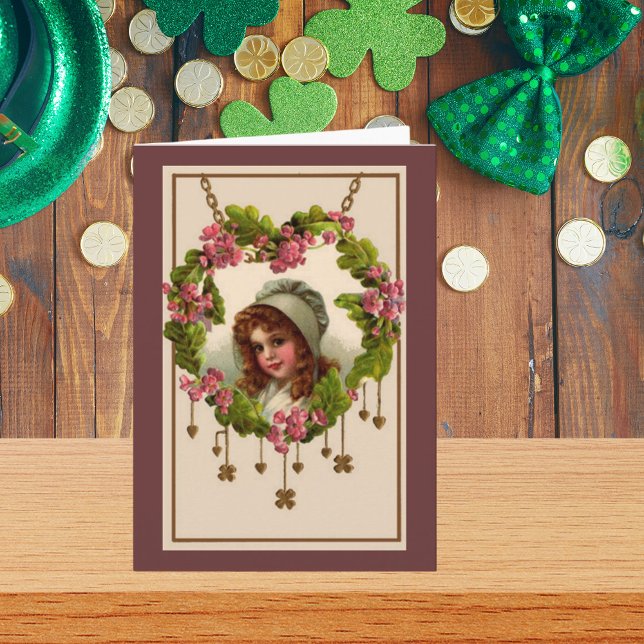 Carte Vintage irlandaise (Vintage Irish Girl Card)