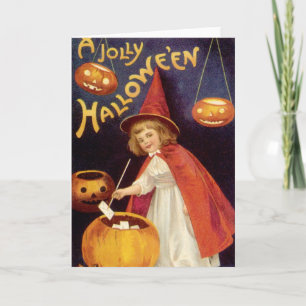Carte Vintage Jolly Halloween Witch par Ellen Clapsaddle