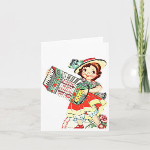 Carte Vintage Jouée Accordion Valentine
