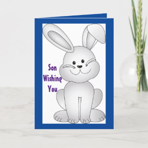 Carte vintage Joyeuse Bunny Pour Un Fils