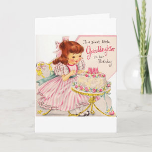 Carte Vintage - Joyeux anniversaire à Sweet Grandgirl,