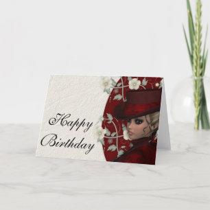 Carte vintage Joyeux Anniversaire Pretty Woman 2