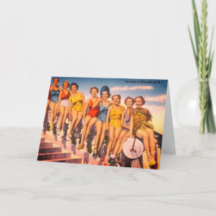 Carte Vintage Keansburg, NJ Beach Scene - Jersey Shore