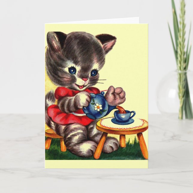 Carte Vintage Kitten (Devant)