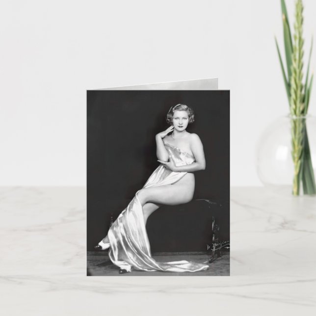 Carte vintage "Lady Draped in Silk" (Devant)