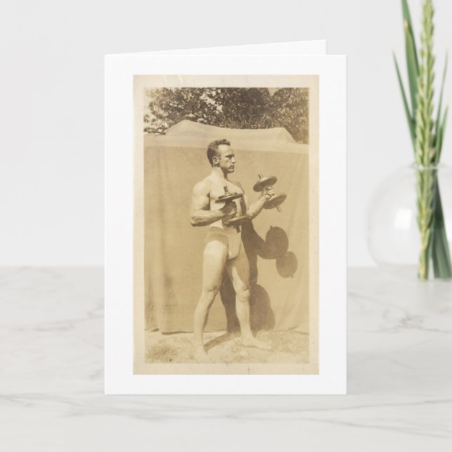 Carte Vintage - Les Gars Avec Muscles, (Devant)