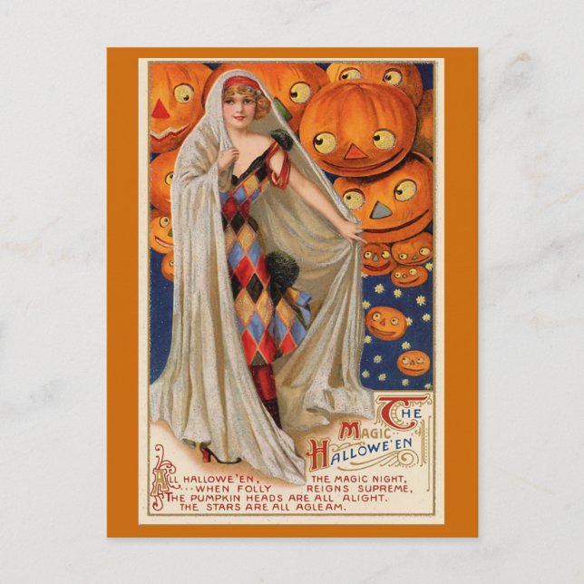 Carte Vintage "L'Halloween magique" (Devant)