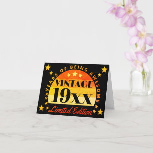 Carte Vintage Limited Edition customisée Anniversaire Va