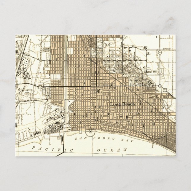 Carte Vintage Long Beach California (Devant)