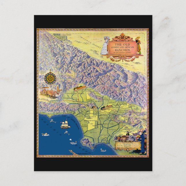 Carte vintage Los Angeles Pictorial (Devant)