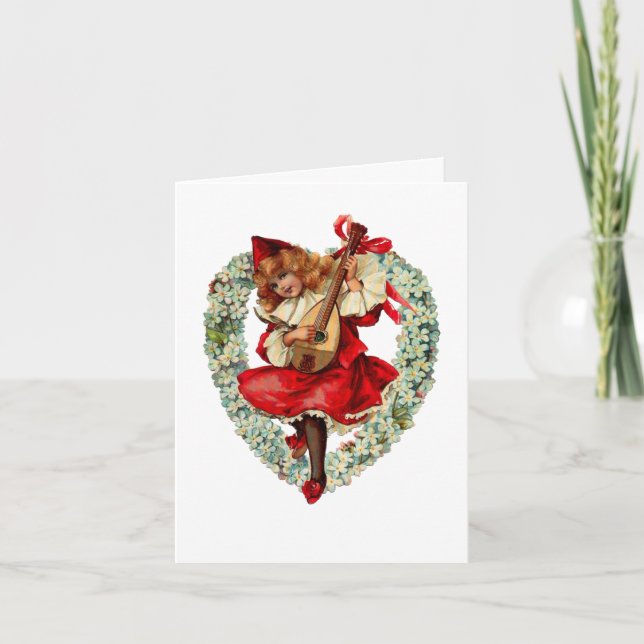 carte vintage mandoline valentine (Devant)