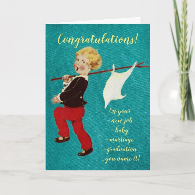 Carte Vintage marching child (Devant)