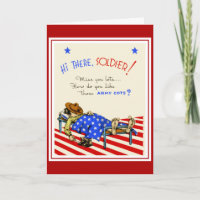 Carte vintage Meilleurs vœux au petit ami soldat