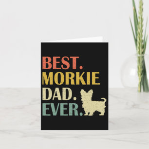 Carte Vintage Mens Meilleur Morkie Chien Papa Jamais Fêt