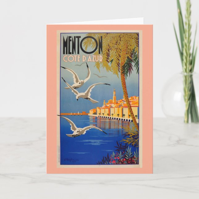 Carte Vintage Menton CoTe D'azur (Devant)