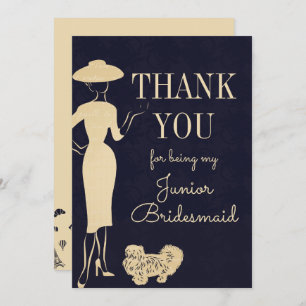 Carte vintage Merci de mode Junior Bridesmaid