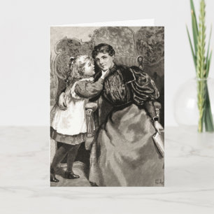 Carte Vintage mère et fille