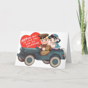 Carte Vintage Military Valentine's Day Greeting Card