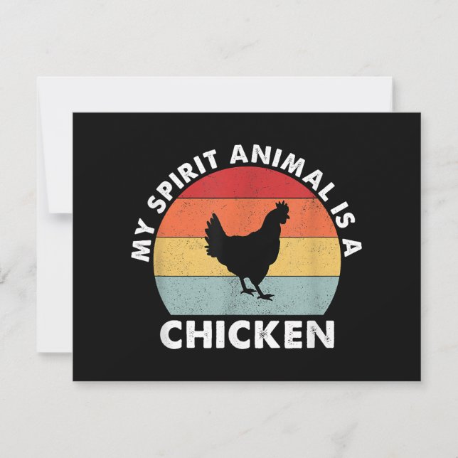 Carte Vintage Mon Esprit Animal est un poulet (Devant)