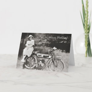Carte Vintage motorcycle birthday card v2