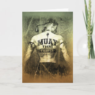 Carte Vintage Muay Thai Fighter