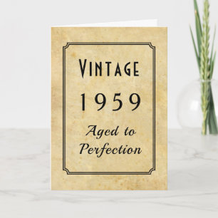 Carte Vintage Né 1959 ou Toute année Ajouter un nom Âge 