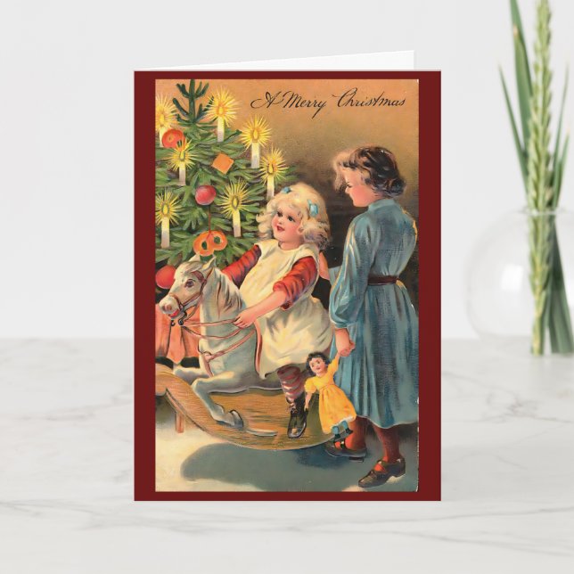 Carte Vintage Noël 1940s Retro Custom (Devant)