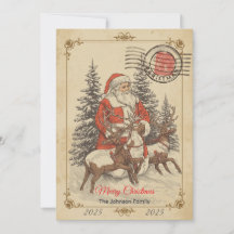 Carte Vintage Noël à main