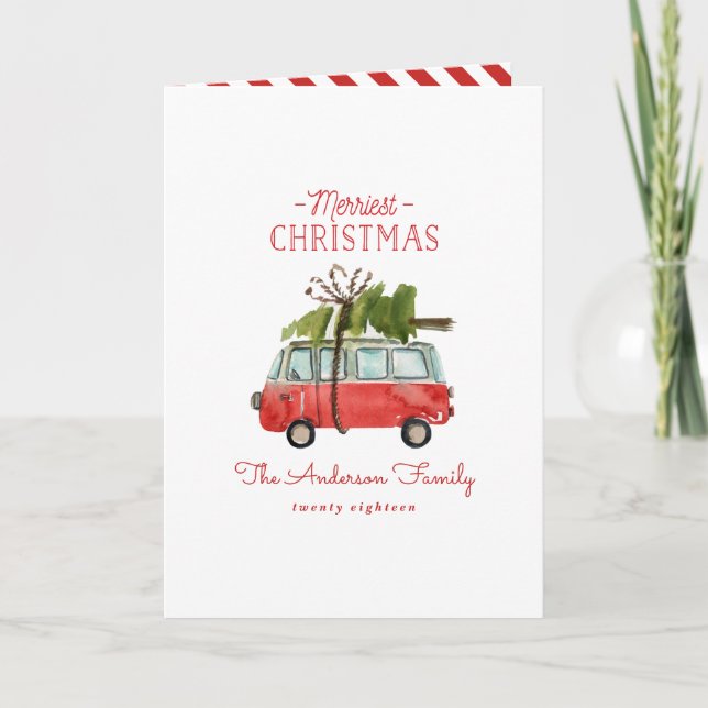 Carte Vintage Noël grange rustique (Devant)