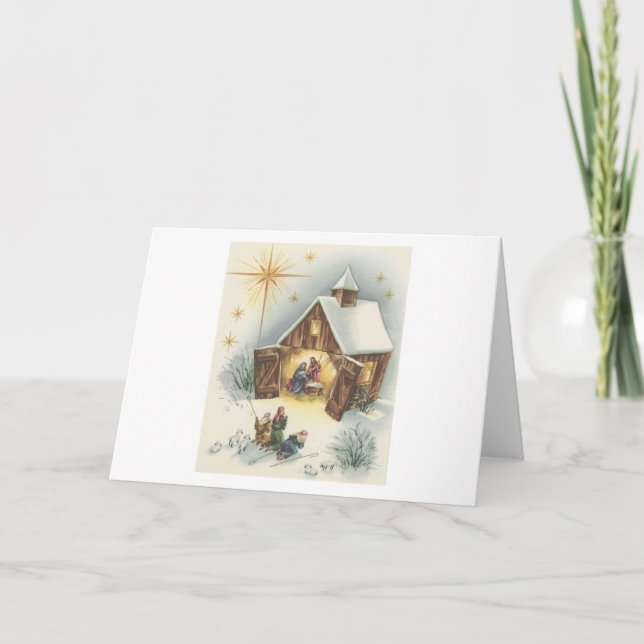 Carte Vintage Noël Nativité (Devant)