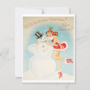 Carte Vintage Noël Snowman