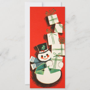 Carte Vintage Noël Snowman