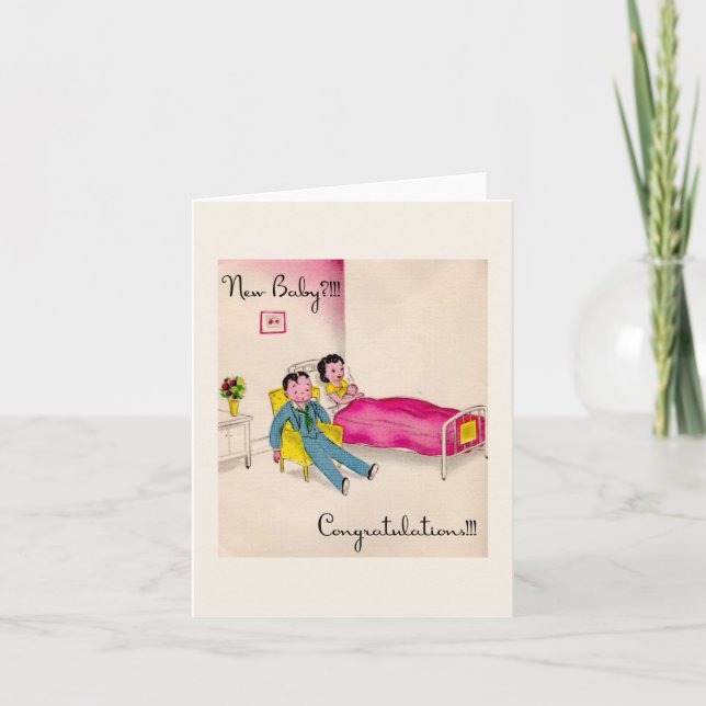 Carte Vintage Nouveau bébé Félicitations (Devant)