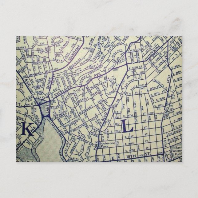 Carte Vintage Oakland, CA (Devant)
