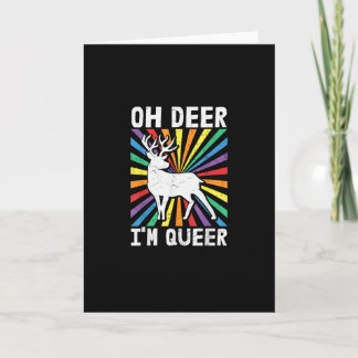 Carte Vintage Oh Deer I'm Queer Pride LGBT Gay Lesbian 