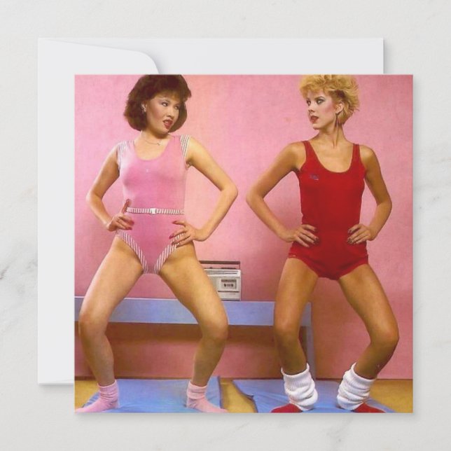 Carte vintage "Old School Aerobic" (Devant)