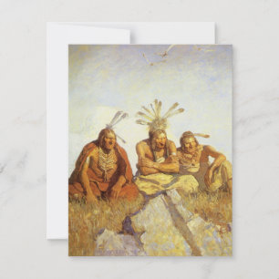 Carte Vintage Ouest, La Guerre ou la Paix par NC Wyeth