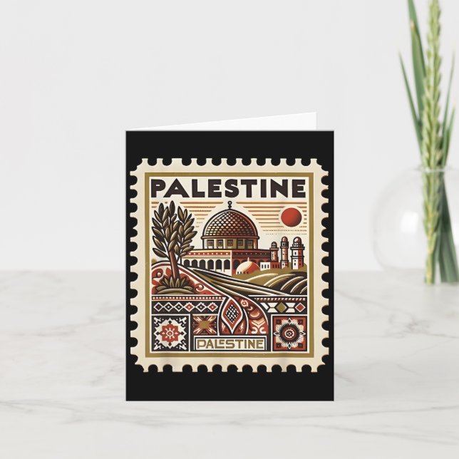 Carte Vintage Palestine Stamp Dome Patrimoine culturel A (Devant)